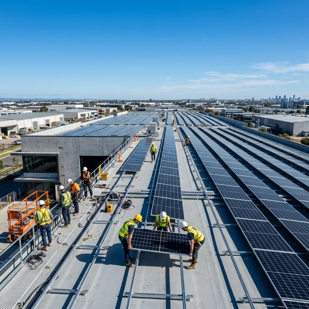 Commercial solar panel arrays